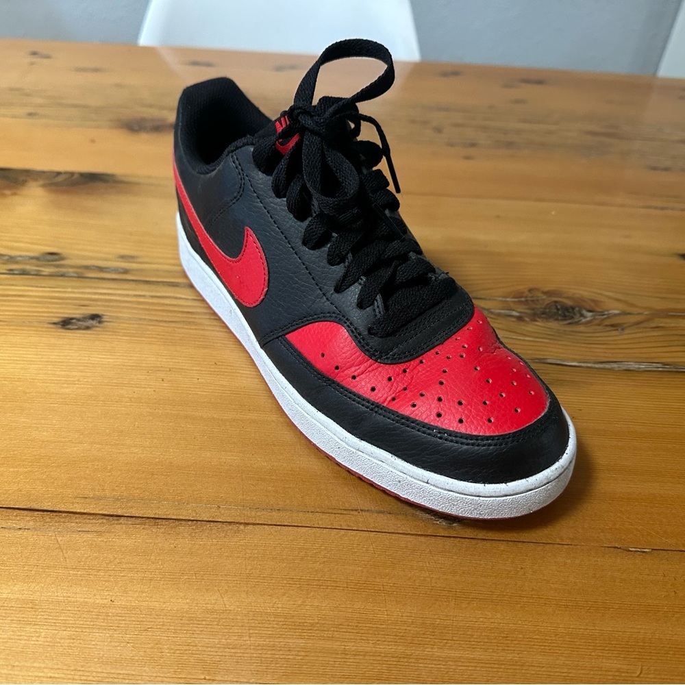 Nike Court Vision Low Red and Black Sneakers